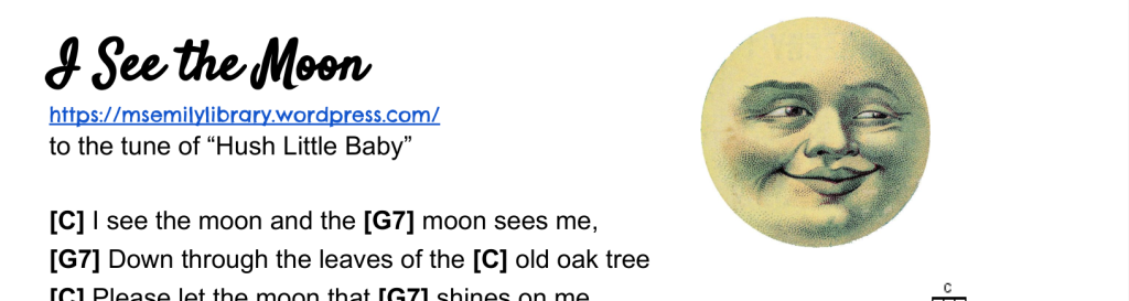 Thumbnail of I See the Moon ukulele chord sheet