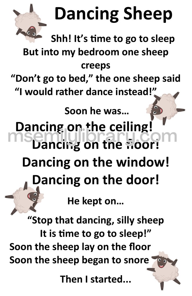dancing sheep thumbnail, with a graphic of a dancing sheep on the top, bottom, and both sides of the sheet. click the image to download a non-branded PDF