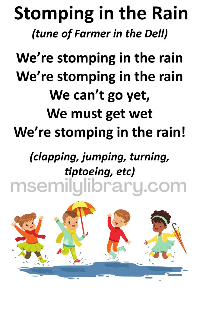 stomping in the rain thumbnail, with a graphic of four children jumping in a puddle. click the image to download a non-branded PDF
